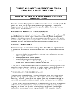 traffic and safety informational series frequently asked question #13
