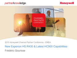 New Experion HS R430 - Honeywell Process Solutions