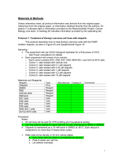 Protocol 1: Treatment of Ewing`s sarcoma cell lines with olaparib