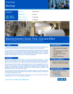 Bearing Solution Saves Time, Cost and Effort