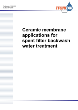 Ceramic membrane applications for spent filter backwash water