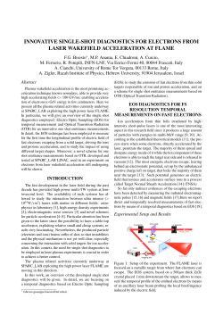innovative single-shot diagnostics for electrons from - INFN-LNF