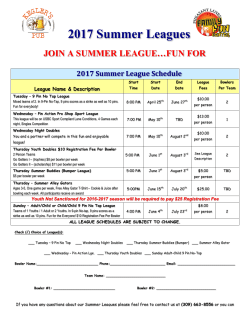 2017 Summer League Flyer