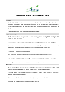 Guidance For Staging An Outdoor Music Event Site Plan Provide