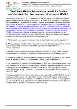 CheckMate 026 trial fails to show benefit for Opdivo (nivolumab) in