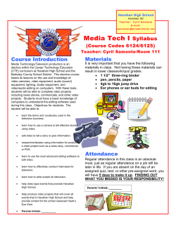 Studio/Control Room Rules - Berkeley County School District