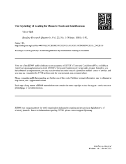 The Psychology of Reading for Pleasure: Needs and Gratifications