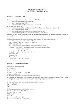 PROBLEM SET 1 (Solutions) (MACROECONOMICS cl. 15) YccC1