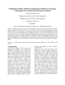 Positioning of Relay Stations in Enhancing Lifetime of an Energy