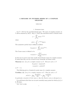 A REMARK ON FOURIER SERIES OF A COMPLEX