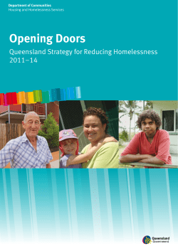 Opening Doors - Queensland Strategy for Reducing Homelessness