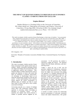 The Impact of Question Format in Principles of Economics Classes