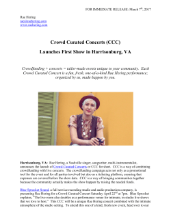 Crowd Curated Concerts (CCC) Launches First Show in