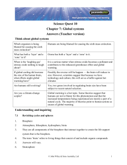 7.8 Biodiversity and climate change