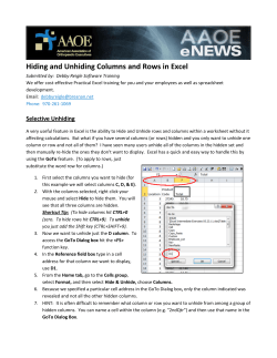 Hiding and Unhiding Columns and Rows in Excel