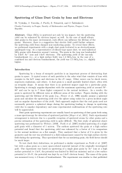 Sputtering of Glass Dust Grain by Ions and Electrons