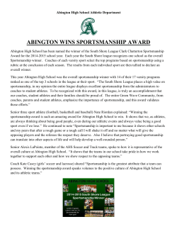 AHS Wins Shore League Clark Chatterton Sportsmanship Award for