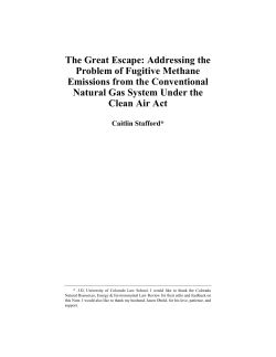 The Great Escape: Addressing the Problem of Fugitive Methane