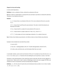 Sets and Set Operations