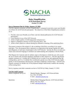 NACHA ACH Participant Survey