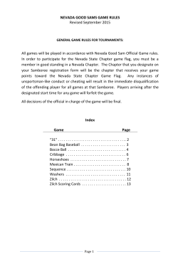 Game Rules - Nevada Good Sam