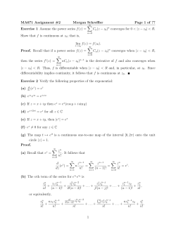 MA671 Assignment #2 Morgan Schreffler Page 1 of ?? Exercise 1