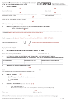 Application for compensation for posting periods pursuant to