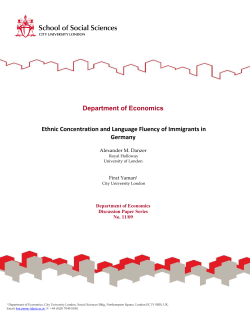 Department of Economics Ethnic Concentration and Language