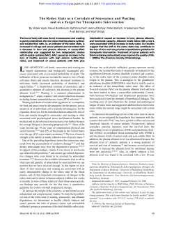 The Redox State as a Correlate of Senescence and
