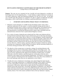 Revitalizing Indonesia`s Knowledge Sector
