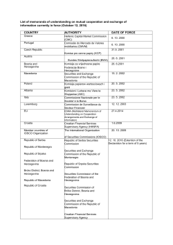 List of memoranda of understanding on mutual cooperation and