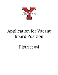 Application for Vacant Board Position District #4