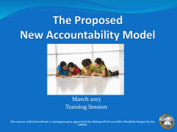 ACCOUNTABILITY 101 Schools In Session