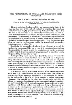 THE PERMEABILITY OF NORMAL AND MALIGNANT CELLS TO