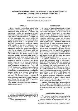 NITROGEN METABOLISM OF GRAVID GILTS FED PURIFIED