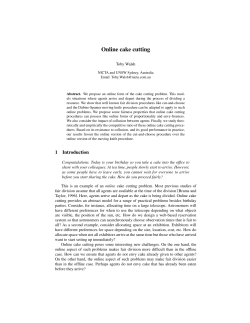 Online cake cutting - Computer Science and Engineering