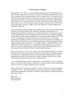 I am writing to invite you to be a presenter at our