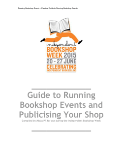 Guide to Organizing Events - Independent Bookshop Week