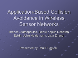 Application-Based Collision Avoidance in Wireless Sensor Networks