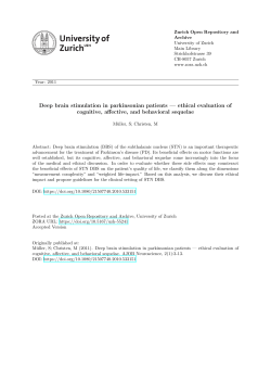 Deep brain stimulation in parkinsonian patients &mdash; ethical