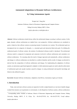 Automated Adaptations to Dynamic Software Architectures by Using