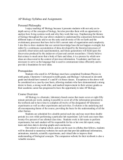 AP Biology Syllabus and Assignments