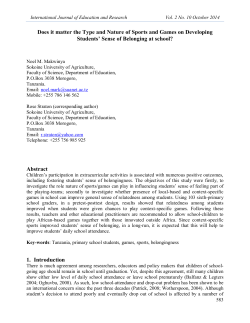 Does it matter the Type and Nature of Sports and Games on