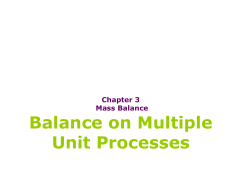Mass Balance for Multiple Unit