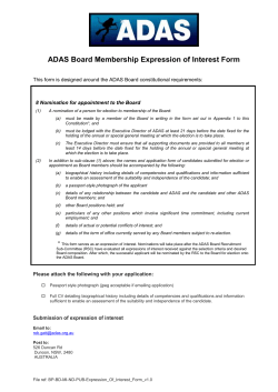ADAS Board Membership Expression of Interest Form