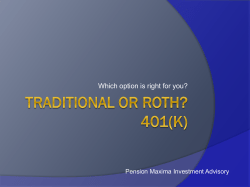 Roth powerpoint - Pension Maxima Investment Advisory