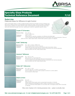 Specialty Glass Products Technical Reference Document 7/12