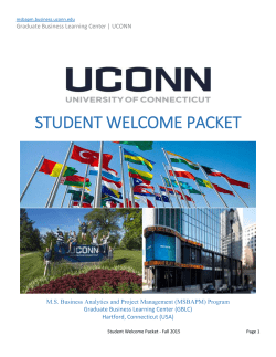 student welcome packet - MS in Business Analytics and Project