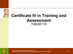Certificate IV in Training and Assessment