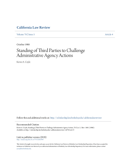 Standing of Third Parties to Challenge Administrative Agency Actions
